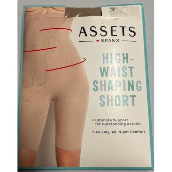 Spanx Assets High Waist Shaping Short Shapewear Mid Thigh Control Size 4 - Picture 1 of 3